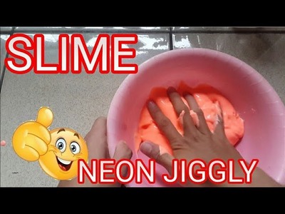Glossy Neon Jiggly Slime | How To Make Neon Slime