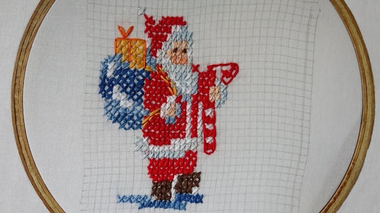 Hand embroidery : Christmas Special  Embroidery : Cross Stitch ( Part 3 ) Last Part