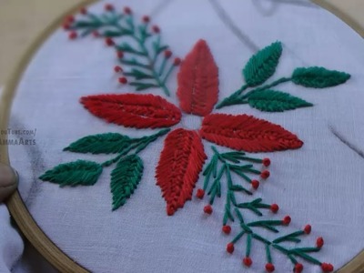 Hand Embroidery Flower Design by Amma Arts