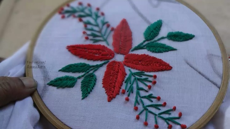 Hand Embroidery Flower Design by Amma Arts