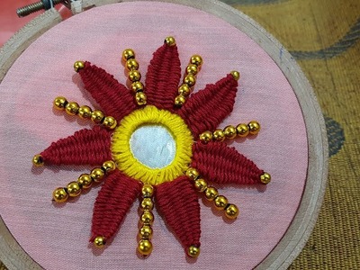 Hand embroidery picot stitch mirror flower new designs and anchor thread designs