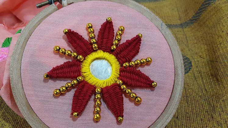 Hand embroidery picot stitch mirror flower new designs and anchor thread designs