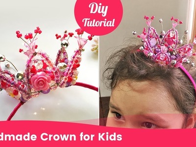 Handmade Beaded Crown for Kids. Tiny Tiara for Girls from Beads.