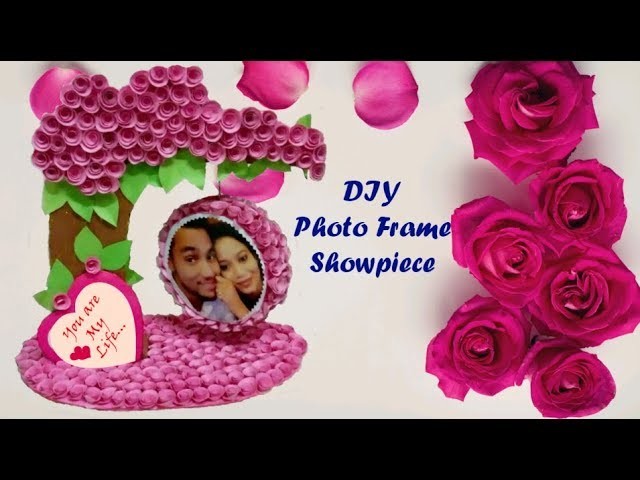 Handmade Photo Frame Showpiece.DIY Photo Frame out of waste cardboard