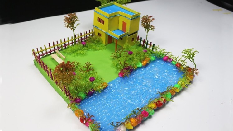 Hot Glue Waterfall Mini House Building DIY Crafting