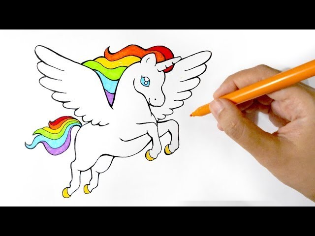 How to Draw a Rainbow Winged Unicorn