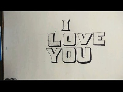 How to draw i love you in 3d