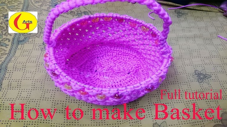 How to make Basket with macrame full tutorial