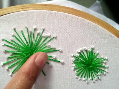 How to make hand embroidery flower with french knot