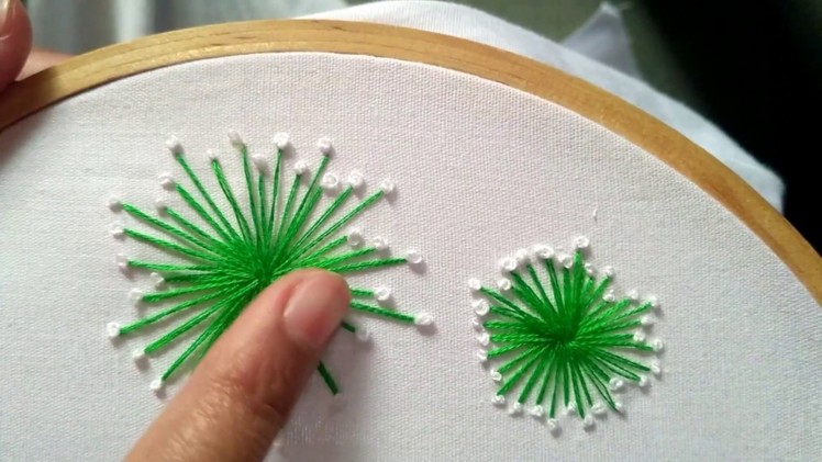 How to make hand embroidery flower with french knot