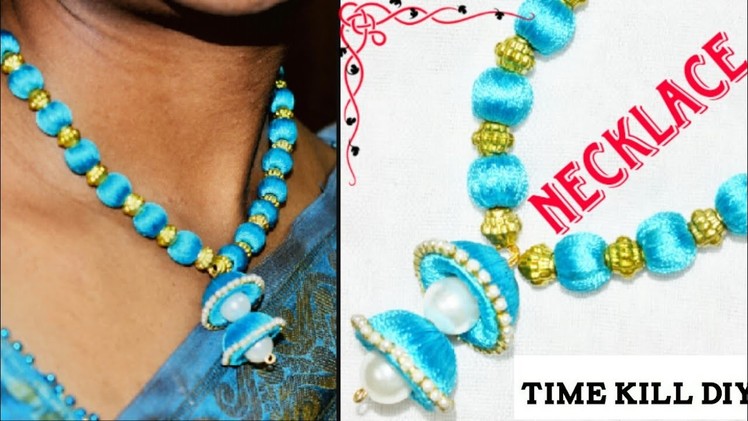 HOW TO MAKE NECKLACE AT HOME | DIY THREADED NECKLACE |