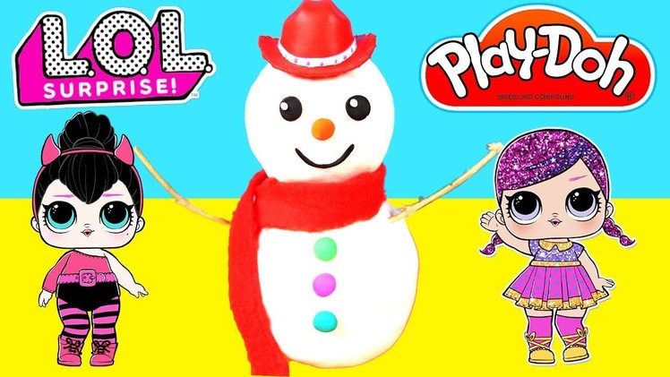 LOL SURPRISE DIY Play Doh Snowman with Big Sister Luxe & Spice Lil Sister | Ellie Sparkles
