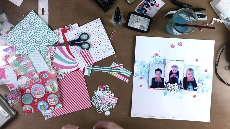Mixed Media Scrapbooking layout #7 - Birgit Koopsen - december 2017
