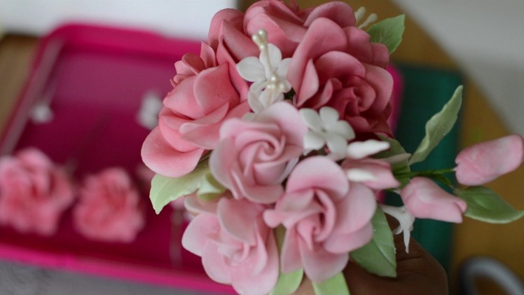 Assembling a simple and elegant spray of sugar flowers