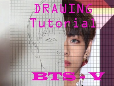 방탄소년단 BTS - 뷔 V  Drawing tutorial + [ kor.sub & عربيCC]