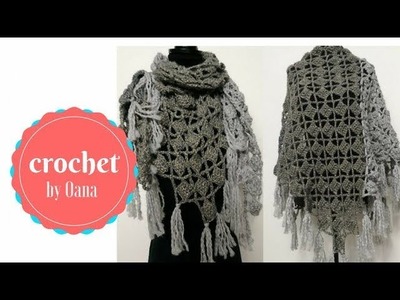Crochet triangulare shawl by Oana