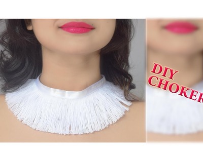 DIY CHOKER NECKLACE AT HOME USING THINGS THAT YOU ALREADY HAVE.PARNA'S BEAUTY WORLD