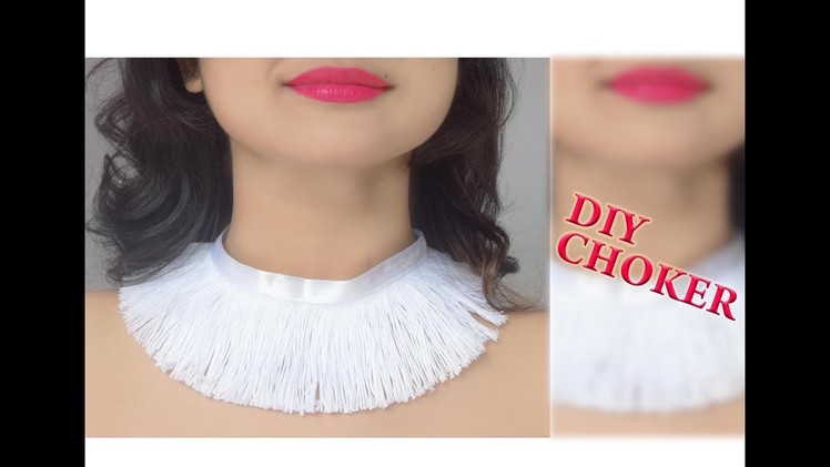 DIY CHOKER NECKLACE AT HOME USING THINGS THAT YOU ALREADY HAVE.PARNA'S BEAUTY WORLD