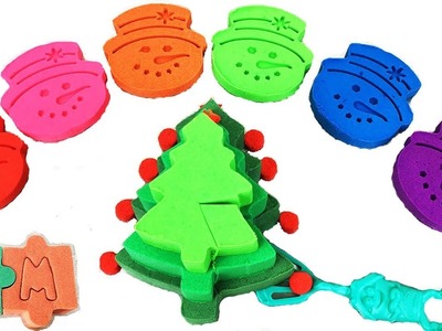 DIY How To Make Kinetic Sand Christmas Tree Cake Snowman Cookie Toy Surorise For Kids