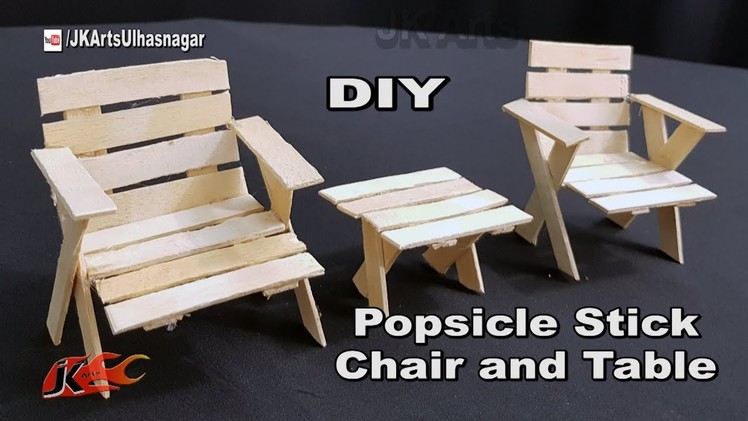 DIY Table and Chairs with icecream sticks | How to make | JK Arts 1339