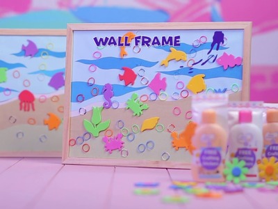 DIY Wall Frame with Baby Cheramy Lotions Crafting Stickers