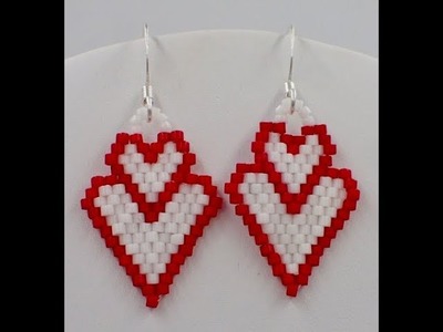 Double Heart Earrings (Brick Stitch)