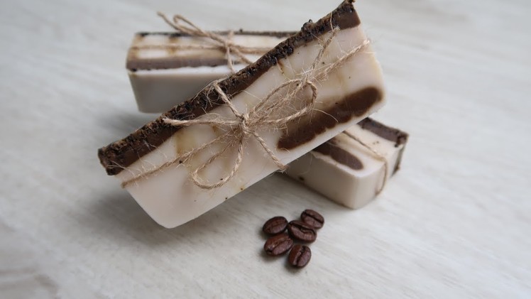 Funny Soap making for Beginners - Coconut and Coffee Scrub Soap (Melt and Pour)