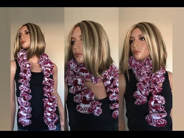 How to Crochet a Ruffled Spiral Scarf Pattern #216│by ThePatternFamily