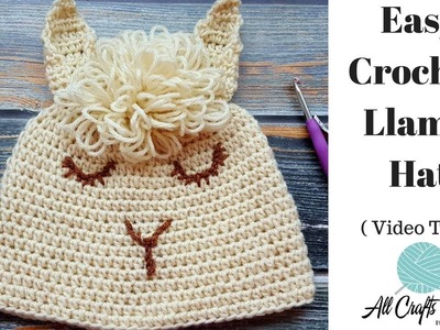 How to crochet easy Llama Hat  (Video Two) Alpaca