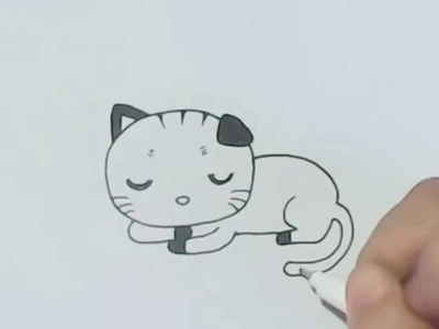 How to Draw Cartoon :: Sleeping Cat.