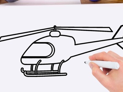 How to Draw Helicopter Step by Step Drawing Helicopter Easy and Simple for Kids