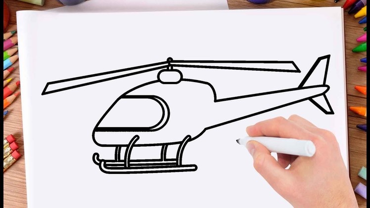 How to Draw Helicopter Step by Step Drawing Helicopter Easy and Simple for Kids