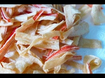 How To Fry Crab Flavoured Chips. 怎样炸蟹柳条