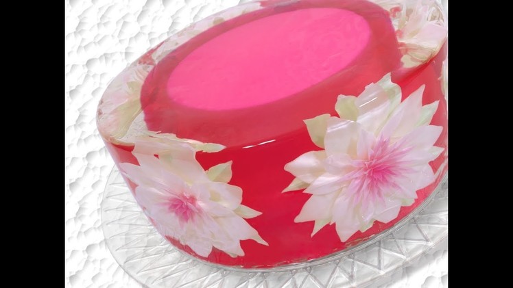 How to make a Gelatin Art 3D Gelatin flower cake with background
