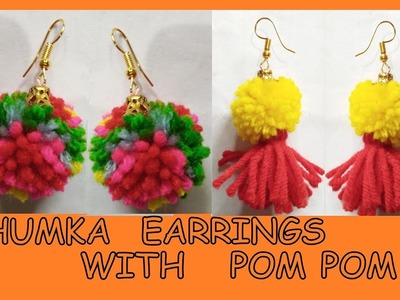 Jhumka earring Making With Pom Pom
