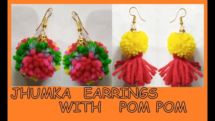 Jhumka earring Making With Pom Pom