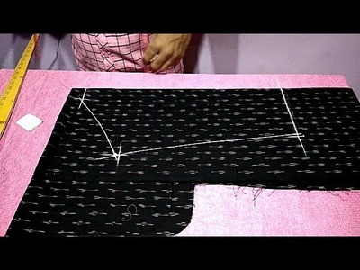 Kurti sleeves cutting and design stitching
