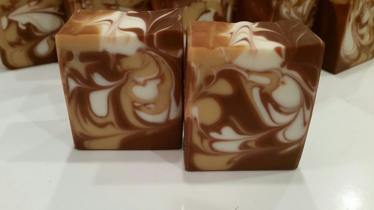 Making and Cutting Vanilla Carmel Coffee scented Cold Process Soap