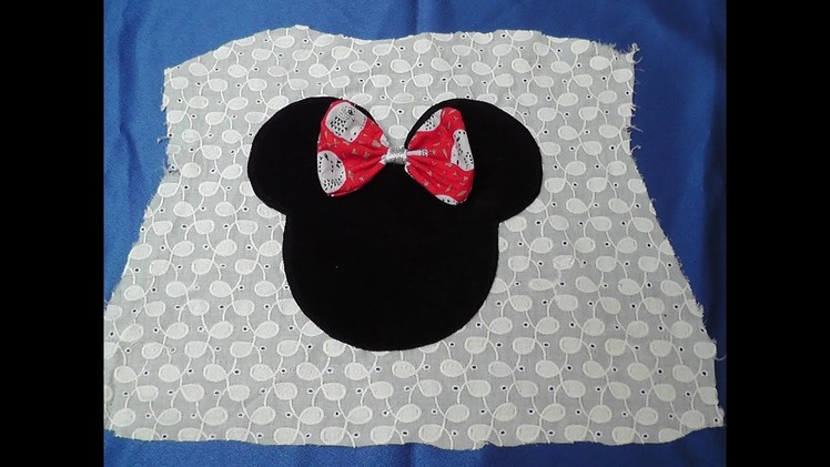 MINNIE MOUSE PATCH WORK HAND MADE  DESIGN FOR KIDS FROCKS, TOPS, T- SHIRTS CUTTING AND STICHING