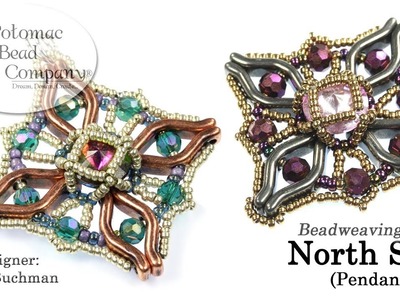 North Star Pendant Bead Weaving Design with BowTrio Beads