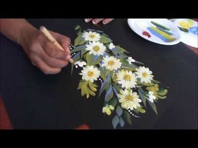 One Stroke Painting-Decorative Floral Composition-Daisy