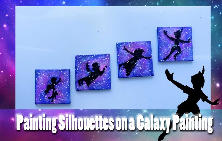 Painting Silhouettes on a Galaxy Acrylic Painting - @dramaticparrot