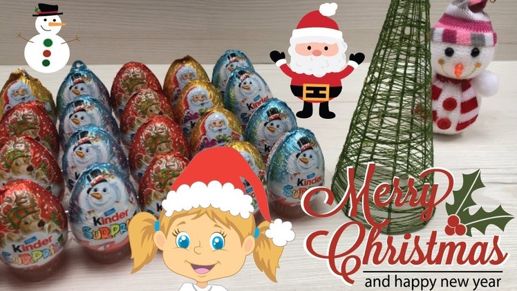 Surprise eggs Kinder Surprise Christmas Edition Opening