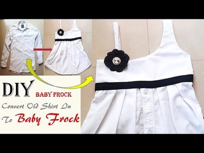 Transform Old Shirt To Baby Frock, DIY One-Strap One Shoulder Baby Frock Cutting And Stitching
