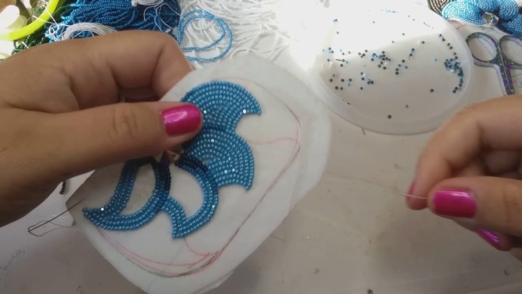 Two needle flat stitch beading [filling in] #2