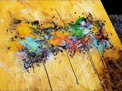 Abstract Painting Demo Acrylics using brush, knife, water - Inula - John Beckley