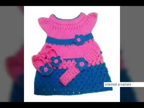 Baby frock design | two colour woolen frock for kids or baby - woolen sweater designs
