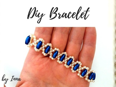Blue royal princess bracelet. Diy beaded bracelet tutorial