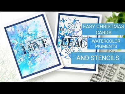 Brusho Watercolor and Stencils + Making Spirits Bright by Simon Says Stamp