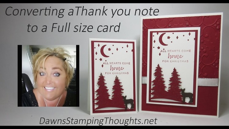 Converting my Thank you notes to a full size card